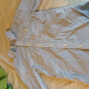 Blue Striped Button-Up Shirt